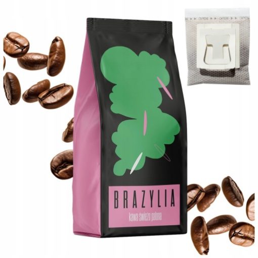 KAWA ZIARNISTA 1kg BRAZYLIA 100%ARABICA Świeżo Palona do EKSPRESU + GRATIS - obrazek 1